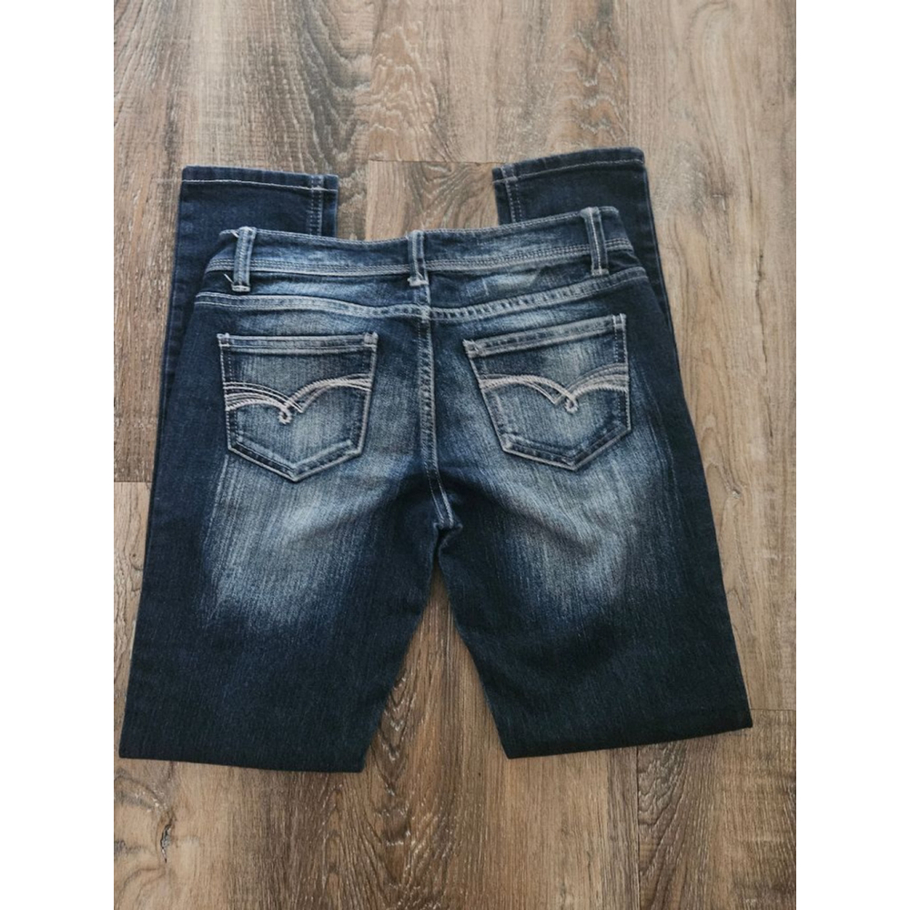 Women's Apt. 9 Dark Wash Blue Jeans with White Stitching, Standard Size 4